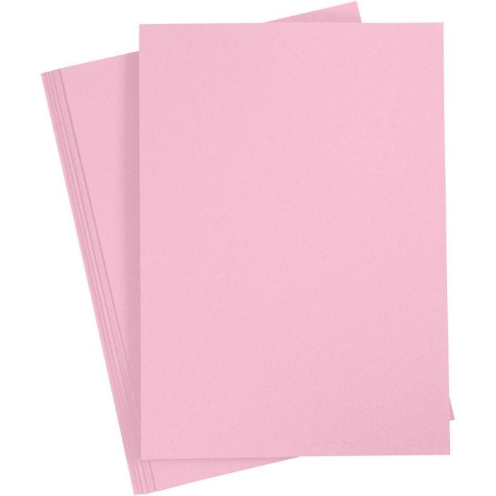 Papier Cartonné, A4, feuille 210x297 mm, 180 gr, rose clair, 20flles/ 1 Pq.