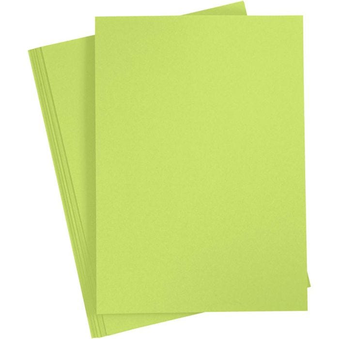 Papier Cartonné, A4, feuille 210x297 mm, 180 gr, vert clair, 20flles/ 1 Pq.
