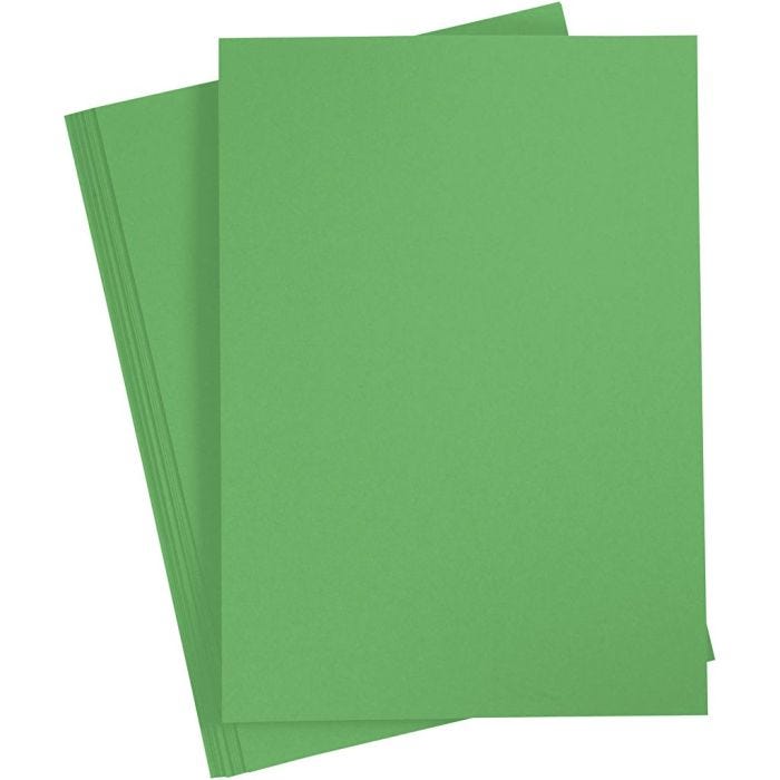 Papier Cartonné, A4, feuille 210x297 mm, 180 gr, vert pré, 20flles/ 1 Pq.