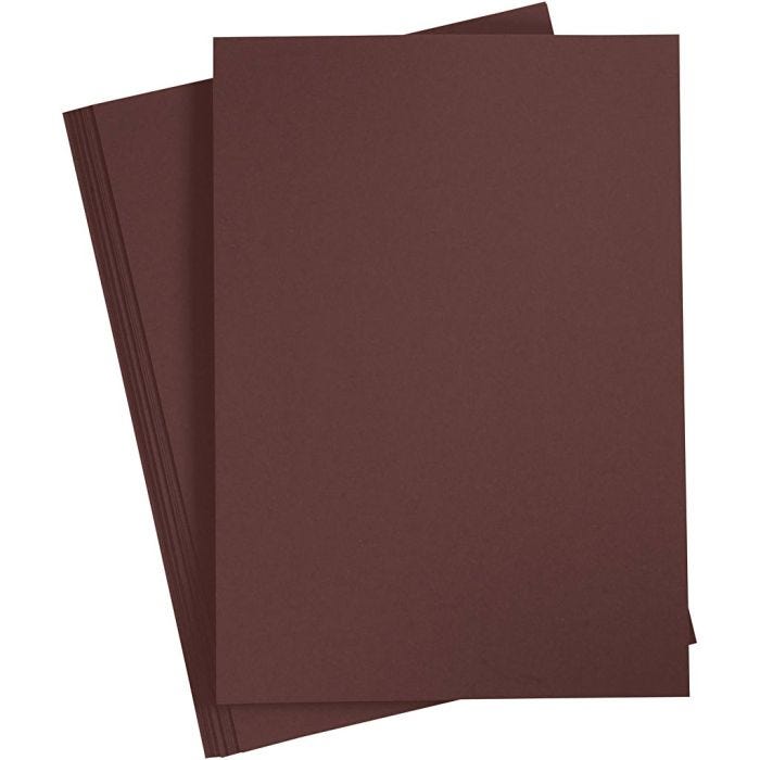 Papier Cartonné, A4, feuille 210x297 mm, 180 gr, brun foncé, 20flles/ 1 Pq.