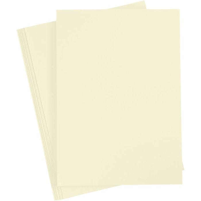Papier cartonné, A4, feuille 210x297 mm, 210 gr, jaune pastel, 10flles/ 1 Pq.