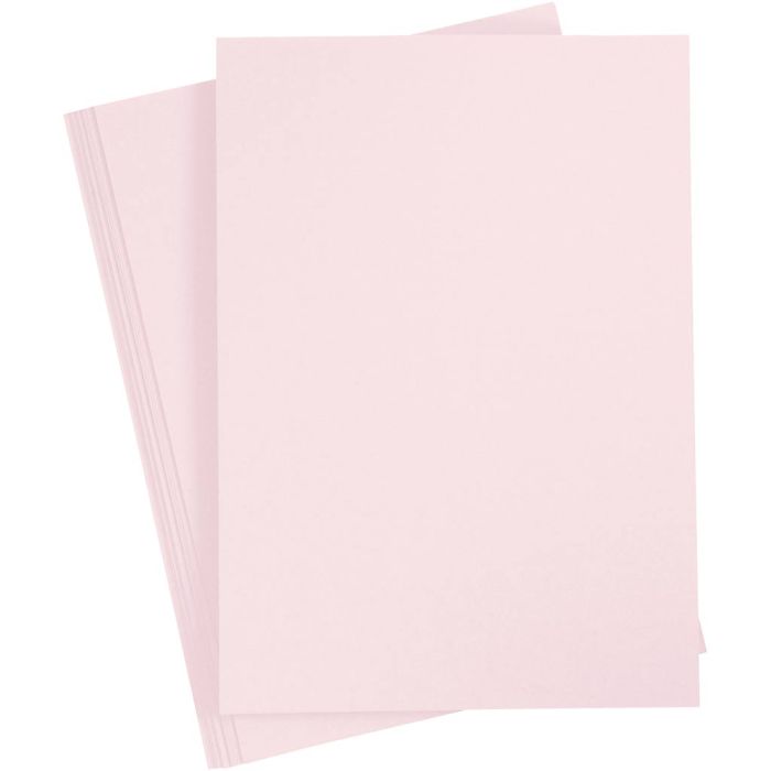 Papier cartonné, A4, feuille 210x297 mm, 210 gr, rose clair, 10flles/ 1 Pq.