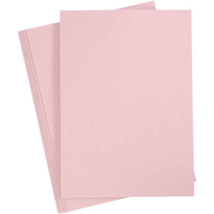 Papier cartonné, A4, feuille 210x297 mm, 210 gr, rose, 10flles/ 1 Pq.