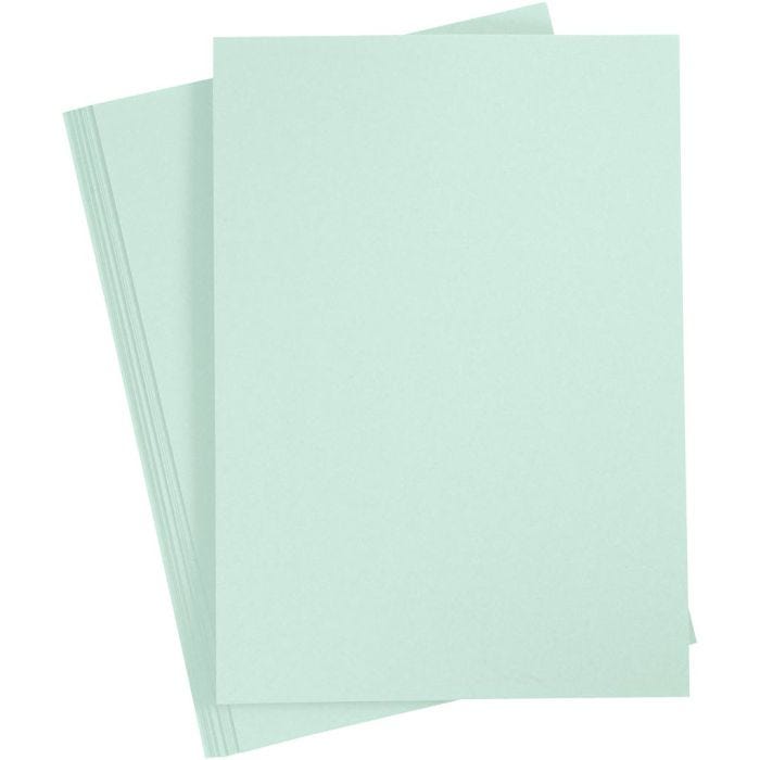 Papier cartonné, A4, feuille 210x297 mm, 210 gr, vert pastel, 10flles/ 1 Pq.