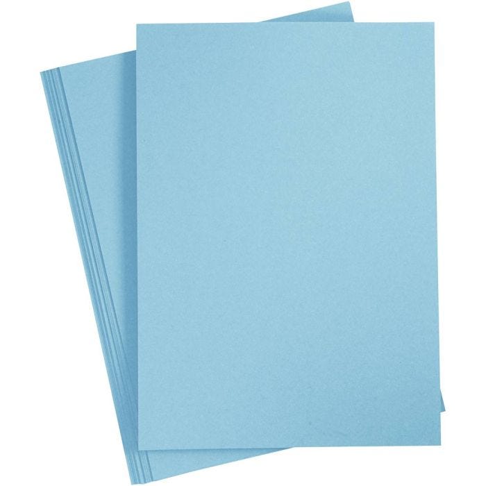 Papier cartonné, A4, feuille 210x297 mm, 210 gr, bleu clair, 10flles/ 1 Pq.
