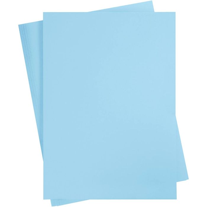 Papier Cartonné, A2, feuille 420x594 mm, 180 gr, bleu clair, 100flles/ 1 Pq.