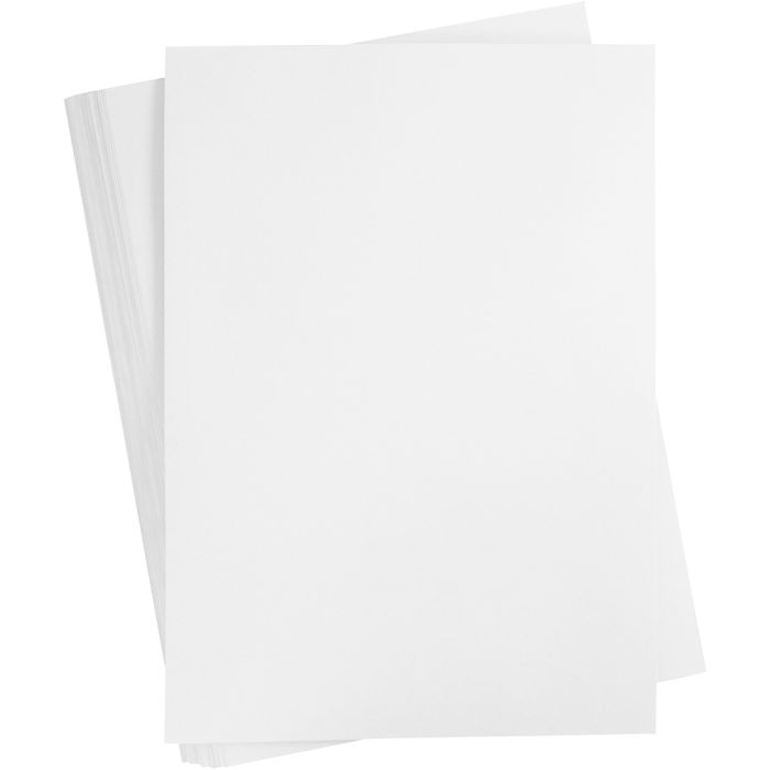 Papier Cartonné, A2, feuille 420x594 mm, 180 gr, blanc, 100flles/ 1 Pq.