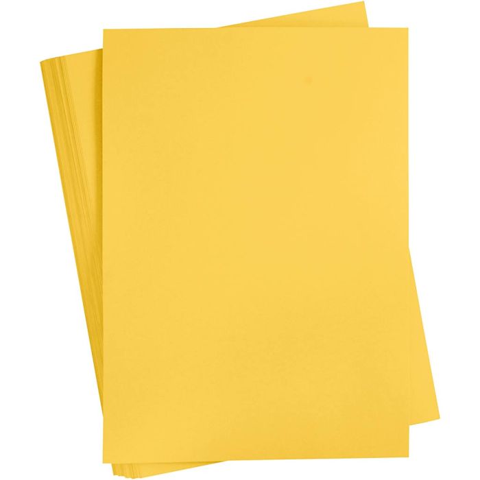 Papier Cartonné, A2, feuille 420x594 mm, 180 gr, sun yellow, 100flles/ 1 Pq.