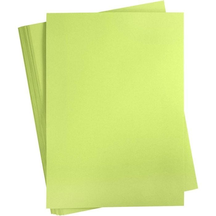 Papier Cartonné, A2, feuille 420x594 mm, 180 gr, vert clair, 100flles/ 1 Pq.