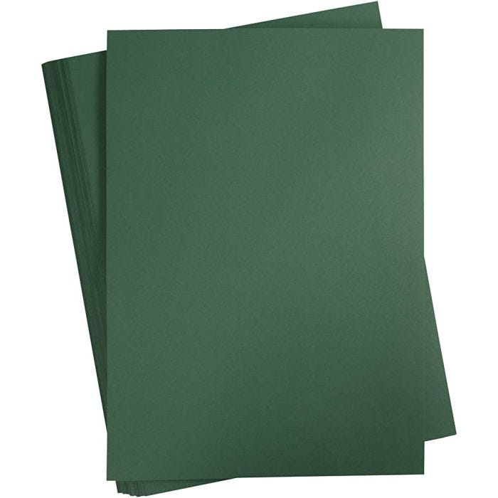Papier Cartonné, A2, feuille 420x594 mm, 180 gr, vert foncé, 100flles/ 1 Pq.
