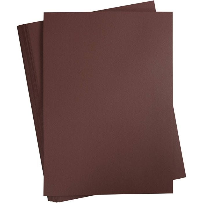 Papier Cartonné, A2, feuille 420x594 mm, 180 gr, brun foncé, 100flles/ 1 Pq.