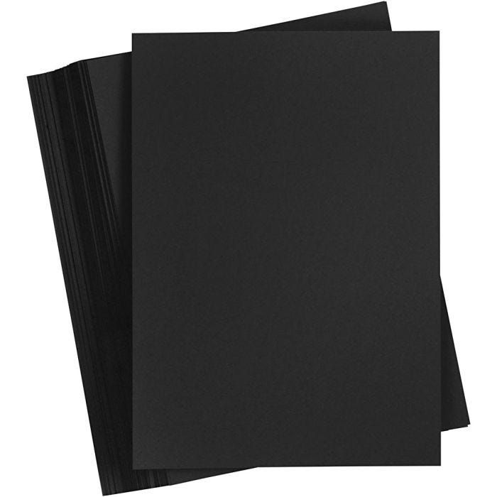 Papier Cartonné, A3, feuille 297x420 mm, 180 gr, noir, 100flles/ 1 Pq.