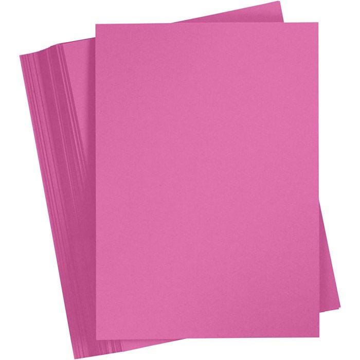 Papier Cartonné, A4, feuille 210x297 mm, 180 gr, rose, 100flles/ 1 Pq.
