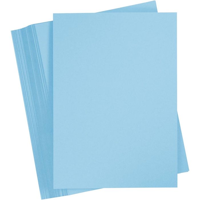 Papier Cartonné, A4, feuille 210x297 mm, 180 gr, bleu clair, 100 flles/ 1 Pq.