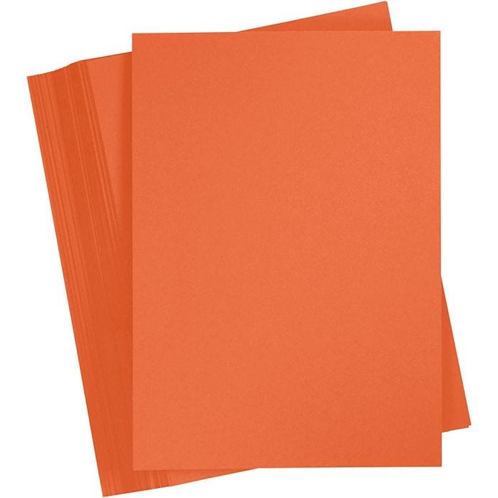 Papier Cartonné, A4, feuille 210x297 mm, 180 gr, orange, 100flles/ 1 Pq.