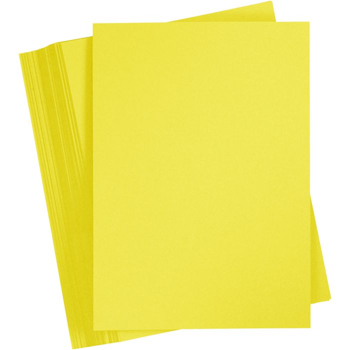 Papier Cartonné, A6, feuille 105x148 mm, 180 gr, sun yellow, 100flles/ 1 Pq.