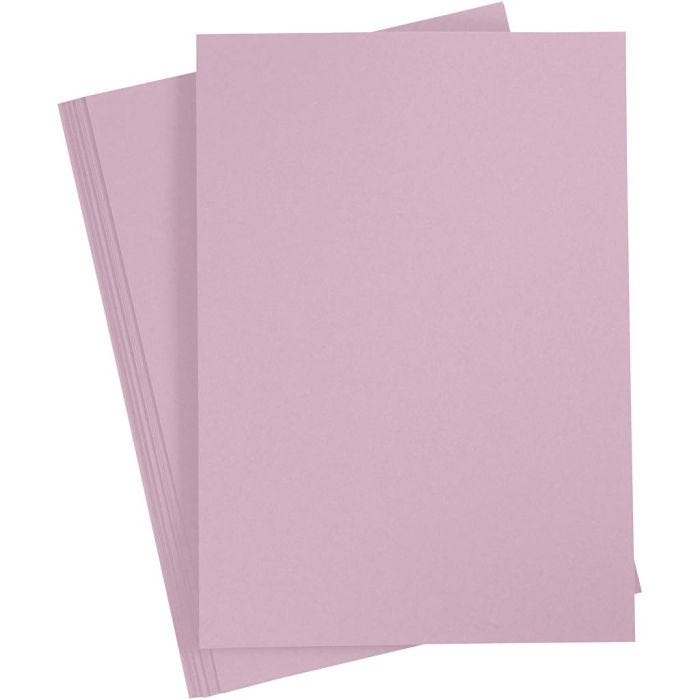 Papier cartonné, A4, feuille 210x297 mm, 220 gr, mauve clair, 10pièces/ 1 Pq.