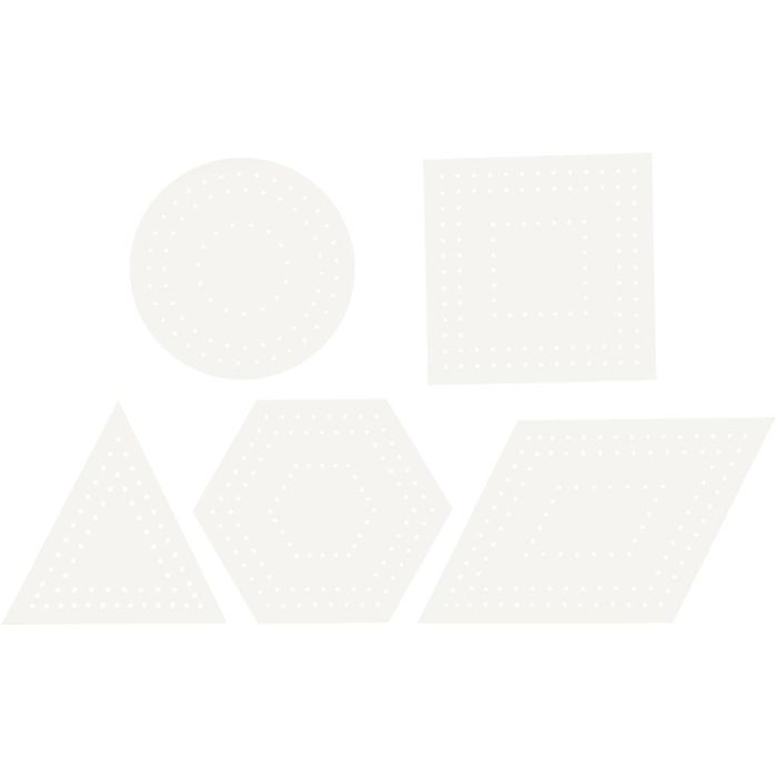 Papier cartonné pour point de croix, formes géométriques, dim. 10-17 cm, blanc, 20pièces/ 1 Pq.