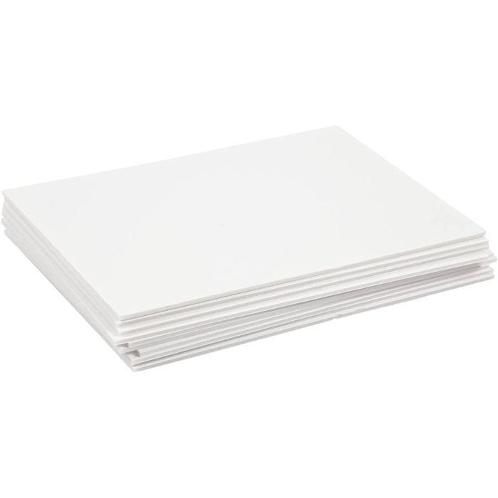 Plaque en mousse, A4, feuille 210x297 mm, ép. 3 mm, blanc, 10 flles/ 1 Pq.