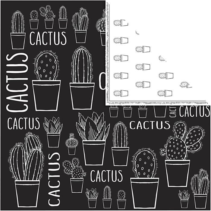 Papier Design, cactus, 180 gr, 5flles/ 1 Pq.
