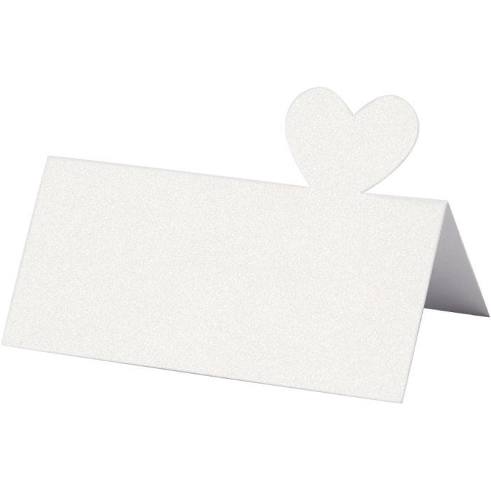 Marque-place, dim. 8x8,5 cm, 120 gr, blanc, 20pièces/ 1 Pq.