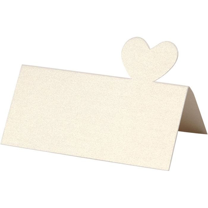 Marque-place, dim. 8x8,5 cm, 120 gr, blanc cassé, 20pièces/ 1 Pq.