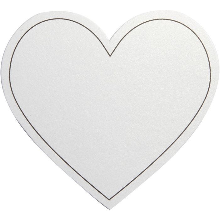 carte en Coeur, dim. 75x69 mm, 120 gr, blanc, 10 pièces/ 1 Pq.