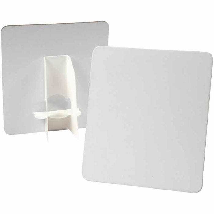 Plaque à décorer, dim. 17x19 cm, ép. 2 mm, blanc, 5pièces/ 1 Pq.