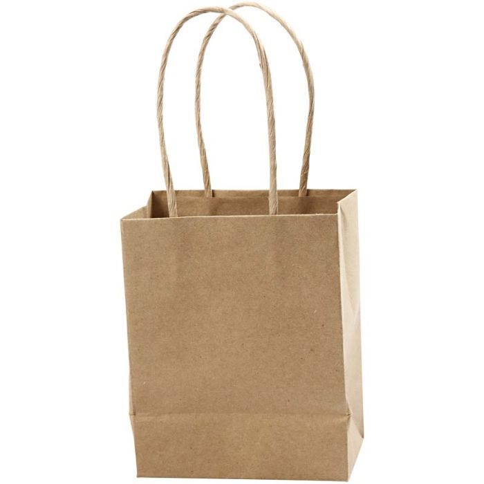 Sac en papier, H : 17 cm, L : 12x7 cm, 125 gr, brun, 10pièces/ 1 Pq.