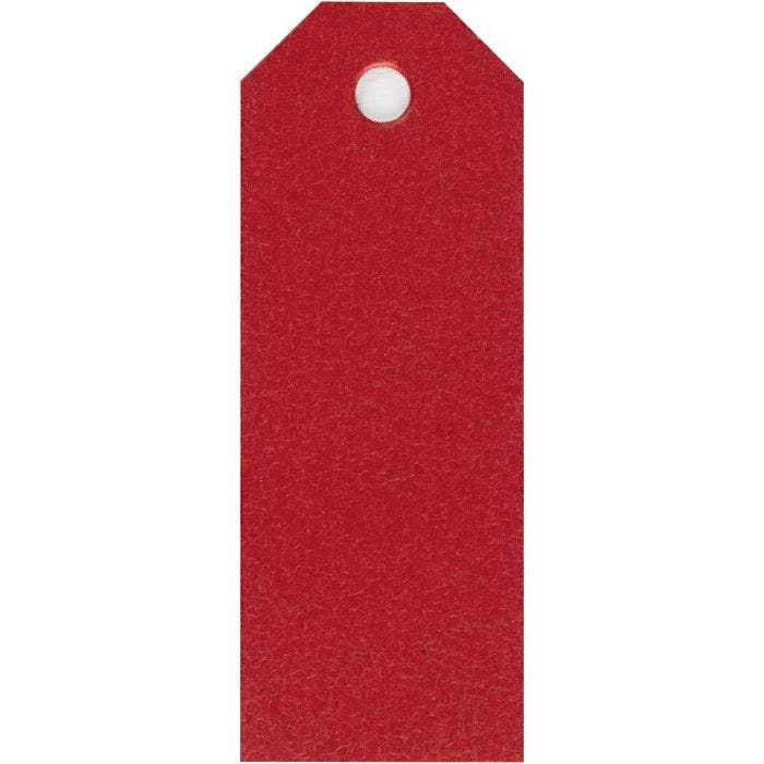 Étiquettes en carton, dim. 3x8 cm, 220 gr, rouge, 20pièces/ 1 Pq.