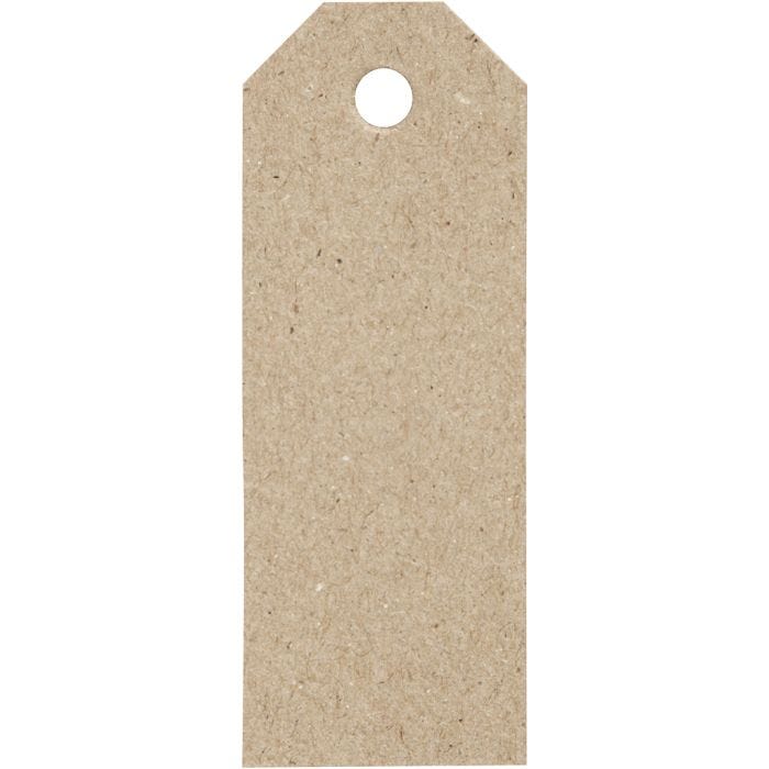 Étiquettes en carton, dim. 3x8 cm, 220 gr, naturel, 20pièces/ 1 Pq.