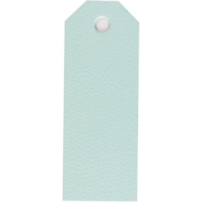 Étiquettes en carton, dim. 3x8 cm, 220 gr, bleu clair, 20 pièces/ 1 Pq.