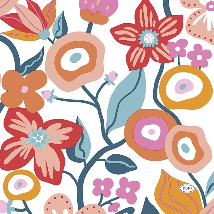 Serviettes de table, fleurs, dim. 33x33 cm, 20 pièces/ 1 Pq.