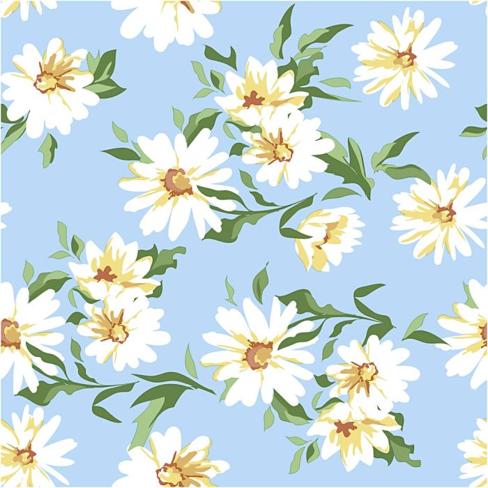 Serviettes de table, marguerites, dim. 33x33 cm, 20 pièces/ 1 Pq.