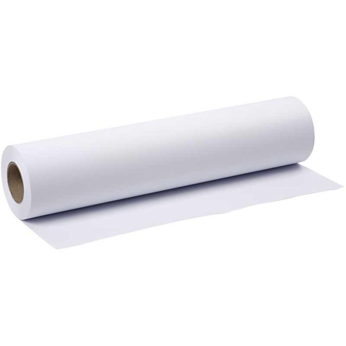 Papier dessin en rouleau, L : 42 cm, 80 gr, blanc, 50 m/ 1 rouleau