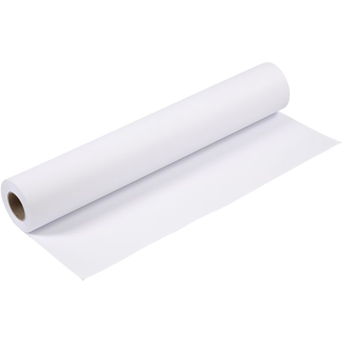 Papier dessin en rouleau, L : 61 cm, 80 gr, blanc, 50 m/ 1 rouleau
