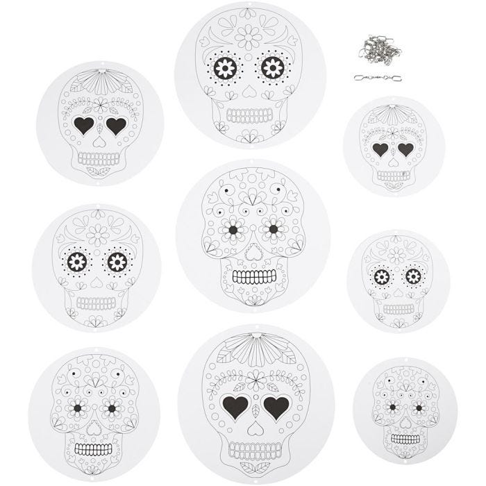 Décorations pour mobile avec motifs, d 12+15+18 cm, 300 gr, blanc, 3 set/ 1 Pq.