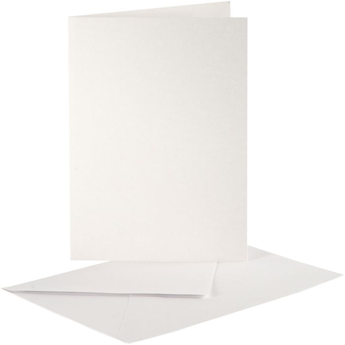 Cartes nacrées et enveloppes, dimension carte 10,5x15 cm, dimension enveloppes 11,5x16,5 cm, crème, 10 set/ 1 Pq.