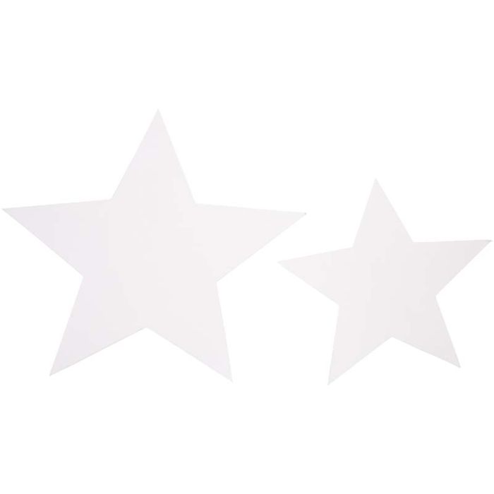 Etoiles, dim. 7,3+10 cm, 240 gr, blanc, 40pièces/ 1 Pq.