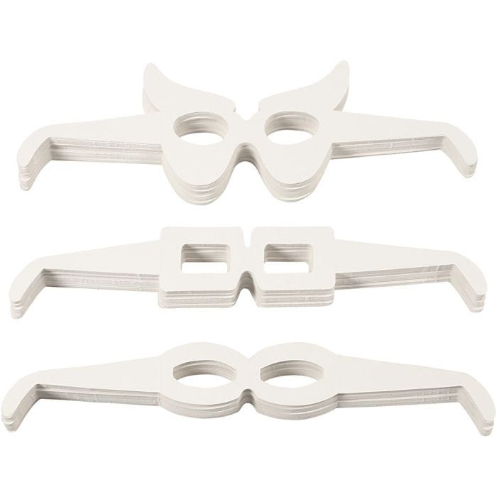 Lunettes, H : 4,5-10 cm, L : 32 cm, blanc, 160pièces/ 1 Pq.