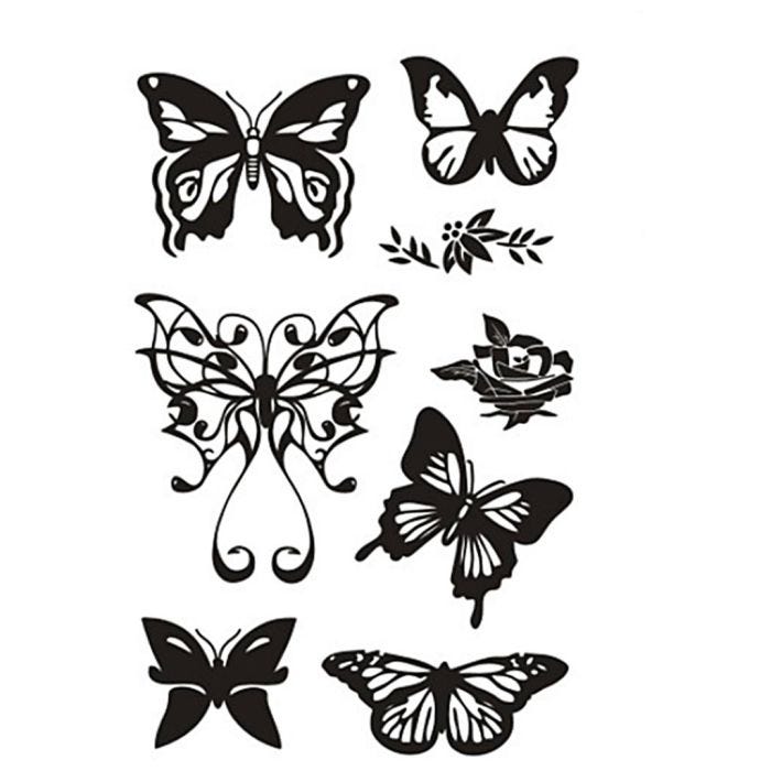 Tampons transparents, papillons, feuille 11x15,5 cm, 1 flles