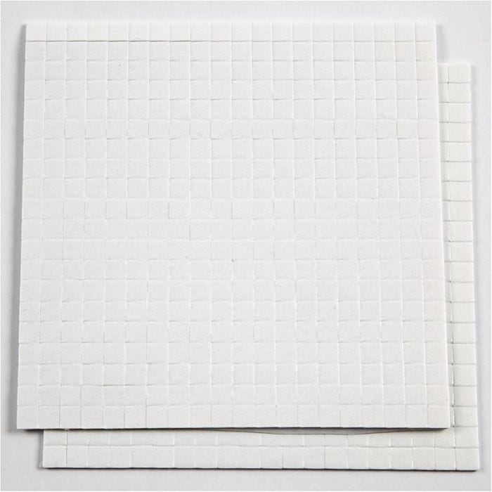 Coussinets 3D, dim. 5x5 mm, ép. 1 mm, blanc, 2x400 pièce, 2flles/ 1 Pq.