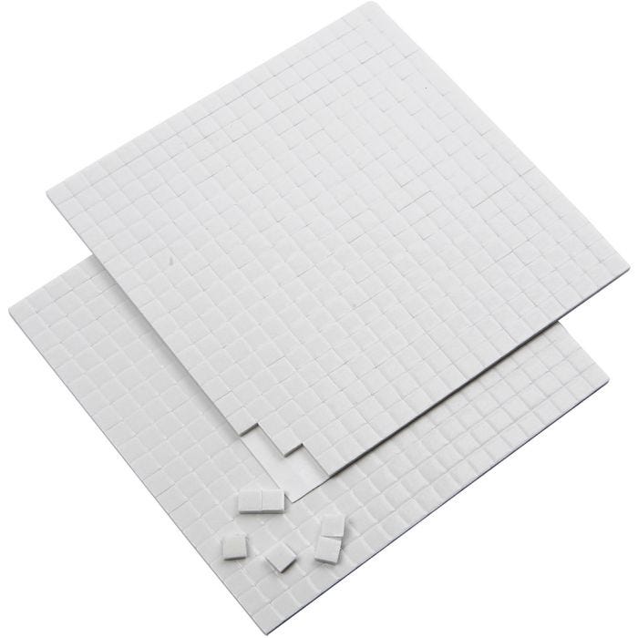 Coussinets 3D, dim. 5x5 mm, ép. 2 mm, blanc, 2x400 pièce, 2flles/ 1 Pq.