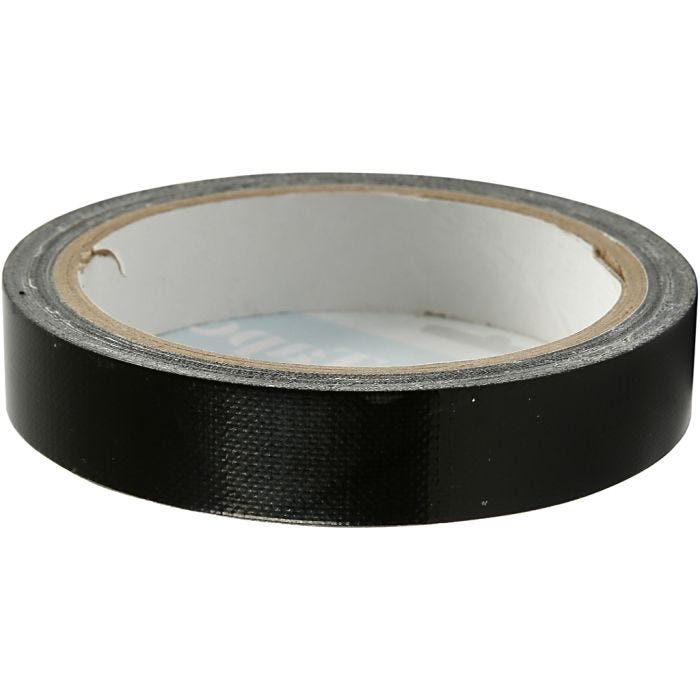 Duct tape, L : 19 mm, noir, 25m/ 1 rouleau