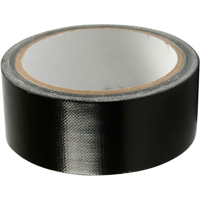 Duct tape, L : 38 mm, noir, 25m/ 1 rouleau