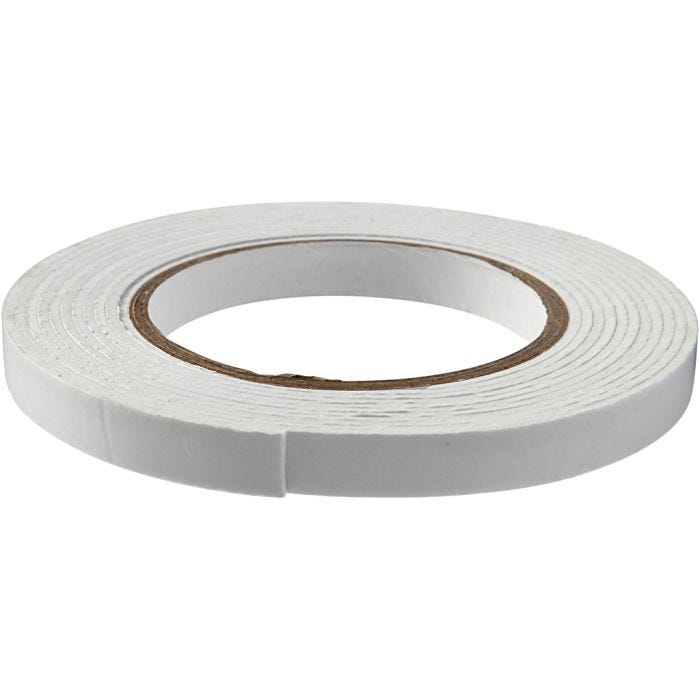 Mousse Adhésive Double-Face, L : 12 mm, ép. 2 mm, 5m/ 1 rouleau