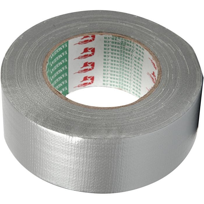 Duct tape, L : 50 mm, argent, 50m/ 1 rouleau
