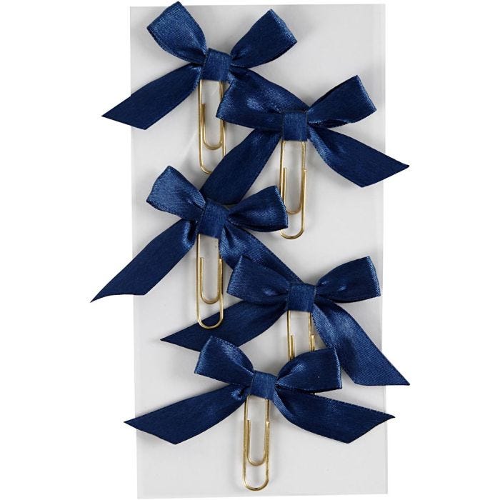 Trombones métalliques, dim. 40x70 mm, bleu, 5pièces/ 1 Pq.