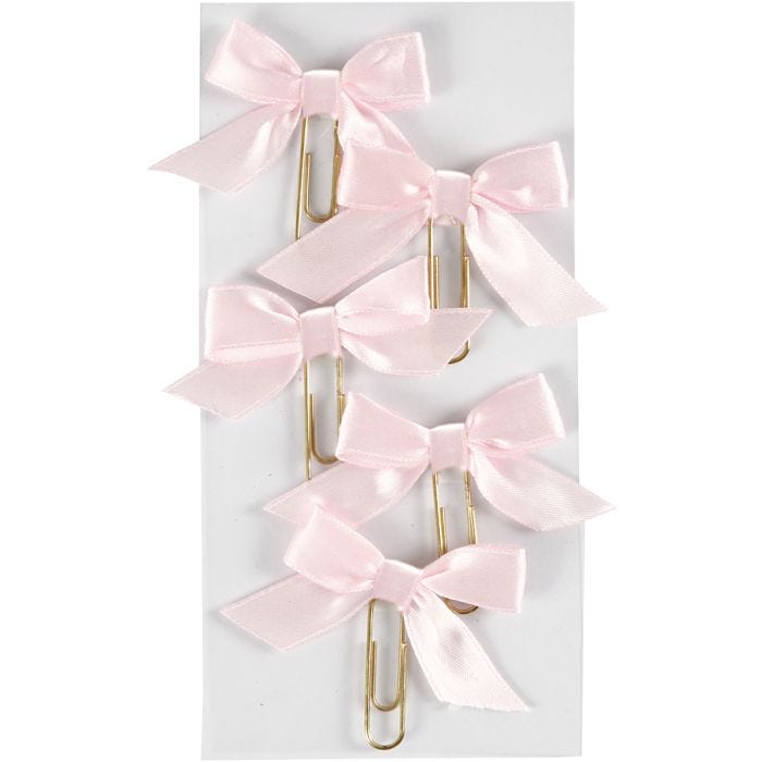 Trombones métalliques, dim. 40x70 mm, rose clair, 5pièces/ 1 Pq.