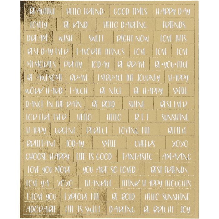Autocollants, feuille 10x11,5 cm, or, 4pièces/ 1 Pq.